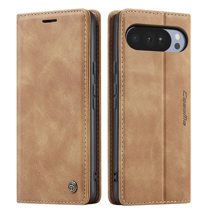 Avizar Étui Portefeuille pour Google Pixel 10 / 10 Pro Collection CaseMe Marron clair