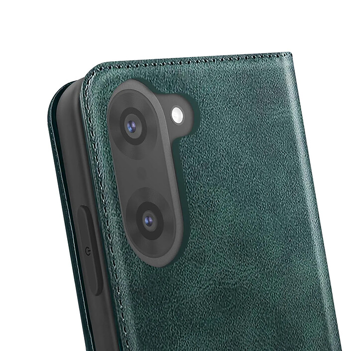 Acheter Avizar Étui Folio pour OnePlus Nord CE5 Design Vintage avec Fonction Support Vidéo Vert foncé