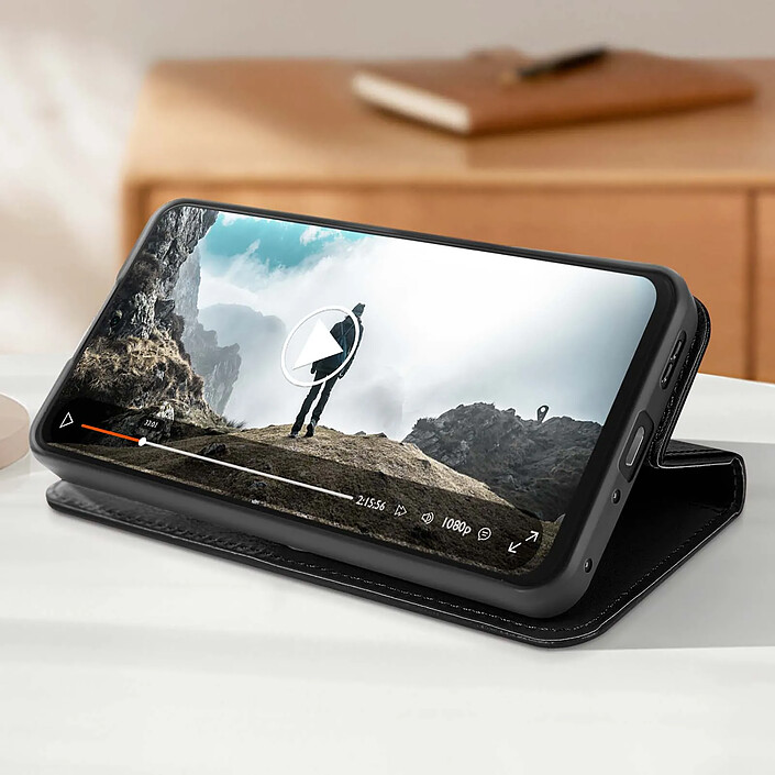 Avis Avizar Étui Folio pour OnePlus Nord CE5 Design Vintage avec Fonction Support Vidéo Noir
