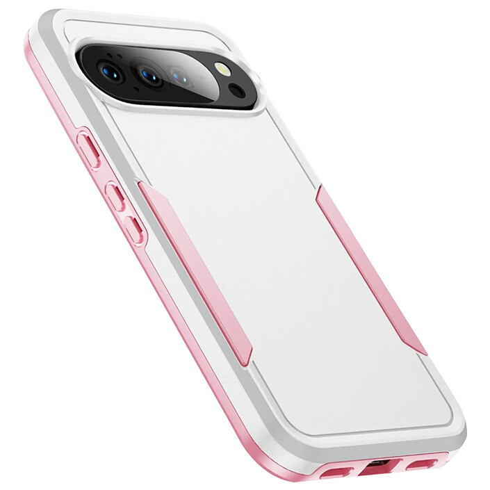 Avizar Coque pour Google Pixel 10 Pro Protection Ultra Renforcé Norme Militaire Blanc / Rose