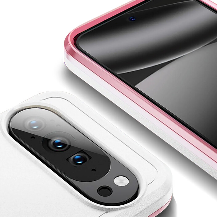 Avizar Coque pour Google Pixel 10 Pro Protection Ultra Renforcé Norme Militaire Blanc / Rose pas cher