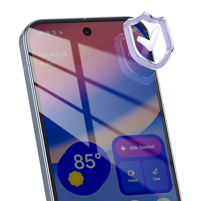 Acheter Avizar Protection d'Écran Verre Trempé pour Google Pixel 10 et 10 Pro Bord Arrondis 6D Noir transparent