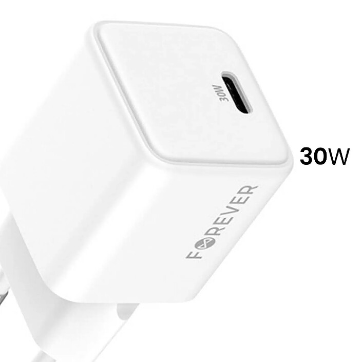 Avis Forever Chargeur Secteur Rapide USB-C 30W Power Delivery GaN Blanc