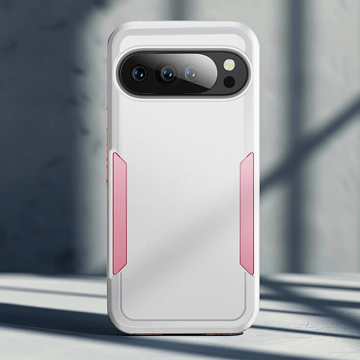 Acheter Avizar Coque pour Google Pixel 10 Pro Protection Ultra Renforcé Norme Militaire Blanc / Rose