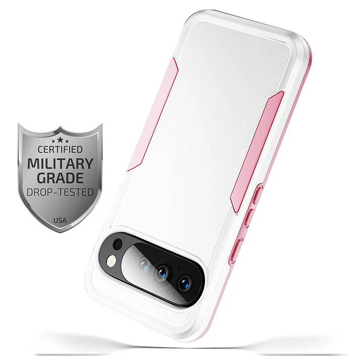 Avis Avizar Coque pour Google Pixel 10 Pro Protection Ultra Renforcé Norme Militaire Blanc / Rose
