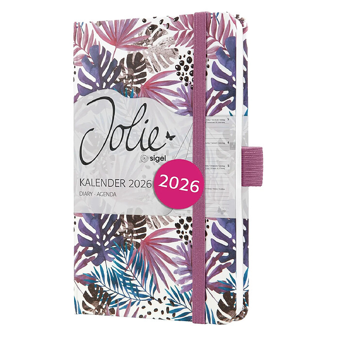 SIGEL Agenda de poche Jolie 2026, 'Violet Jungle Fever', A6