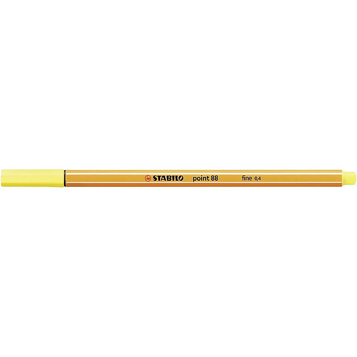 STABILO Stylo-Feutre POINT 88 Pointe Fine 0,4 mm jaune citron x 10