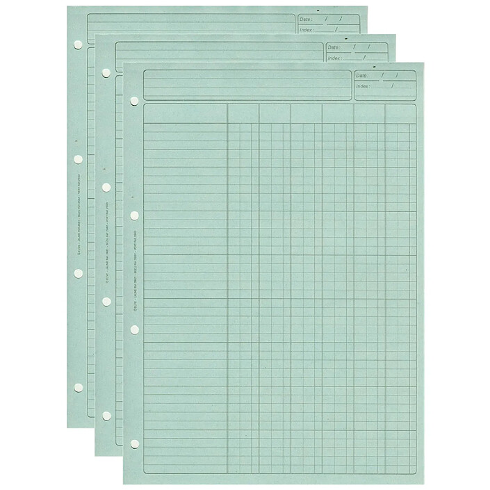 ELVE Bloc Audit 6 Colonnes + entête 297X210 80 Pages Bleu x 3