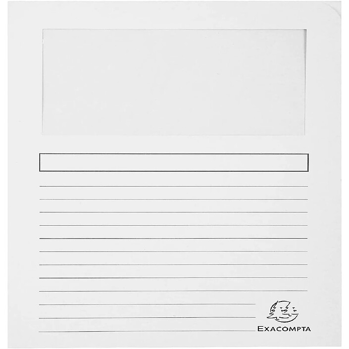 EXACOMPTA Paquet 100 chemises à fenêtre FOREVER Blanc