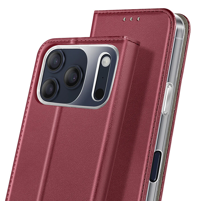 Acheter Avizar Étui Folio pour iPhone 17 Pro Max avec Porte-cartes et Fonction Support Vidéo Bordeaux