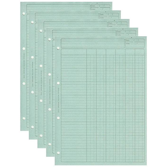 ELVE Bloc Audit 6 Colonnes + entête 297X210 80 Pages Bleu x 5