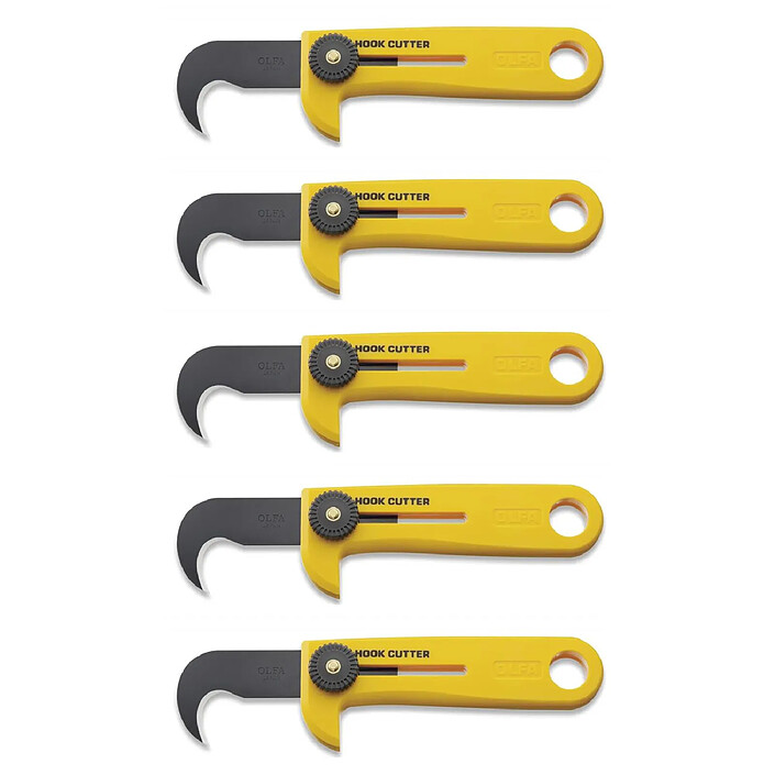 OLFA Cutter Crochet Professionnel Surpuissant Ambidextre HOK-1 Lame Carbone x 5