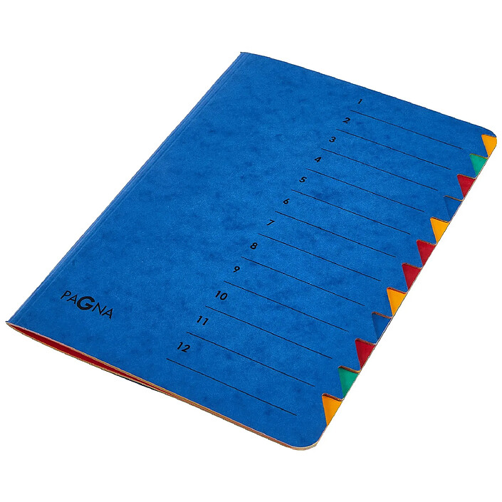PAGNA Trieur 'EASY', A4, carton, 12 compartients, bleu x 5