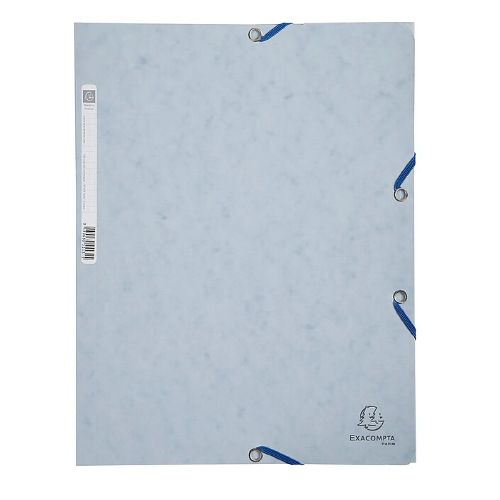EXACOMPTA Chemise 3 rabats à élastiques carte lustrée 400g/m2 - A4 - Gris tourterelle x 25