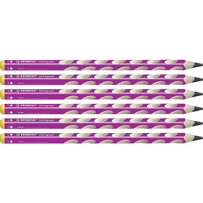 STABILO Crayon graphite STABILO EASYgraph HB gaucher - rose x 6