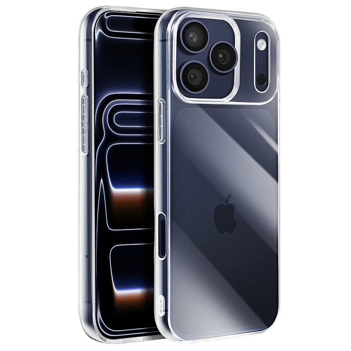 Coque Souple En Silicone Avizar Pour IPhone 17 - Contour Chromé Noir - Neuf
