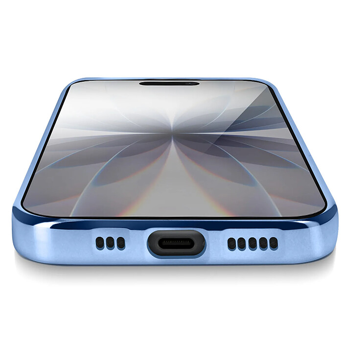 Acheter Coque pour iPhone 17 avec Contour Chromé en Silicone Souple Bleu clair