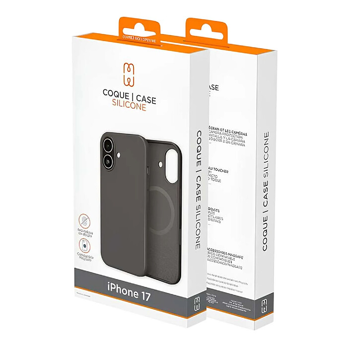 MW Coque pour iPhone 17 Compatible MagSafe en Silicone Noir pas cher