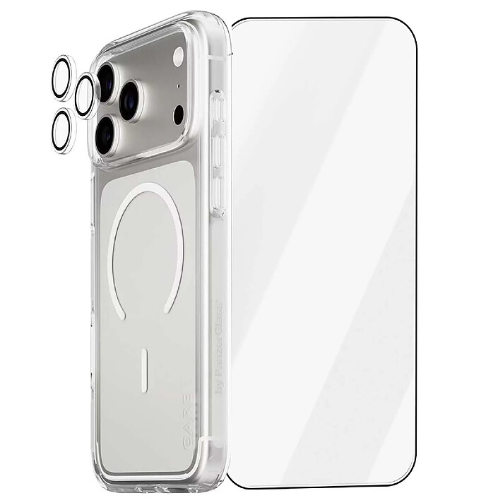 PanzerGlass Pack de Protection 3-en-1 pour iPhone 17 Pro Max Modèle Flagship Transparent
