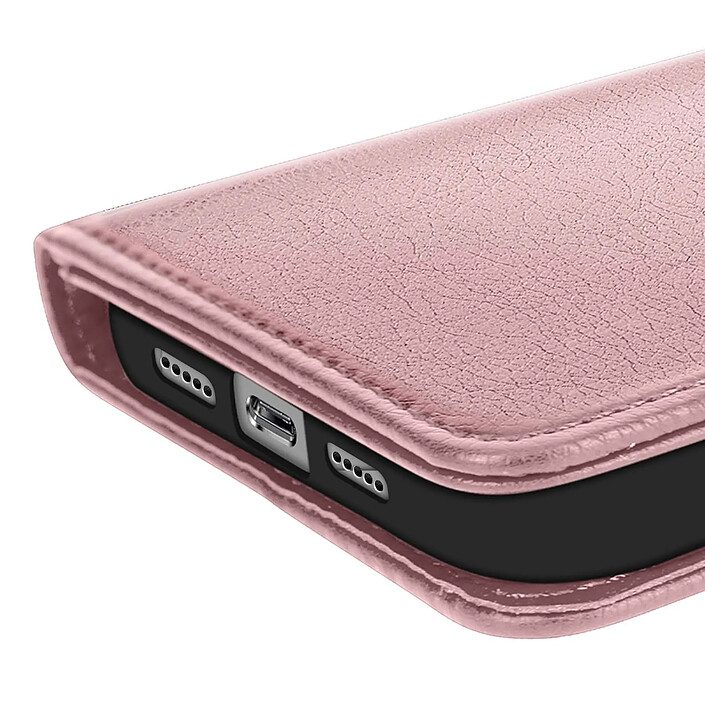 Acheter Avizar Étui Portefeuille pour iPhone 17 Pro Série Chesterfield avec Fonction Support Rose champagne