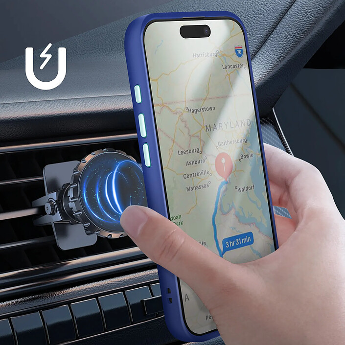 Avis Avizar Coque pour iPhone 17 avec Support Anneau et Fixation Magnétique Bleu