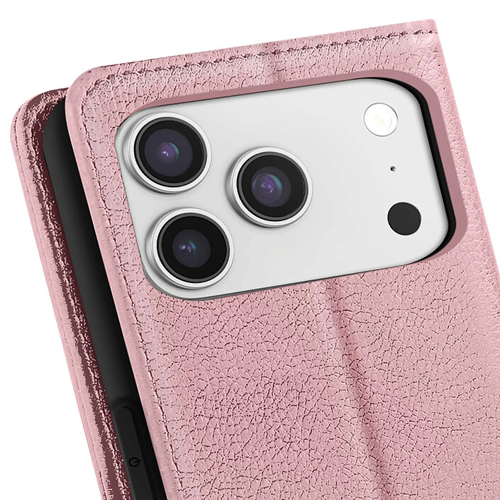 Avis Avizar Étui Portefeuille pour iPhone 17 Pro Série Chesterfield avec Fonction Support Rose champagne