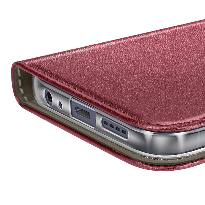 Avizar Étui Folio pour Realme Note 60 avec Porte-cartes et Fonction Support Vidéo Bordeaux pas cher