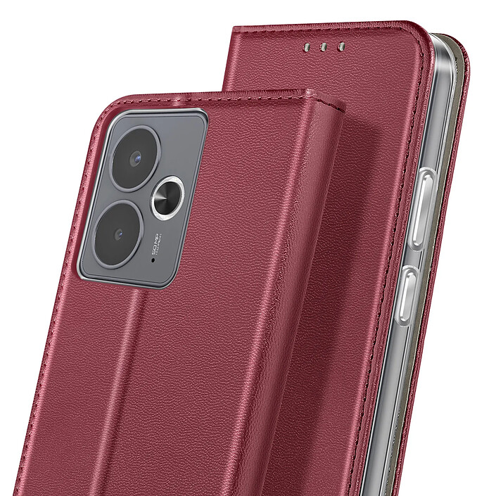 Acheter Avizar Étui Folio pour Realme 14T / P3 avec Porte-cartes et Fonction Support Vidéo Bordeaux