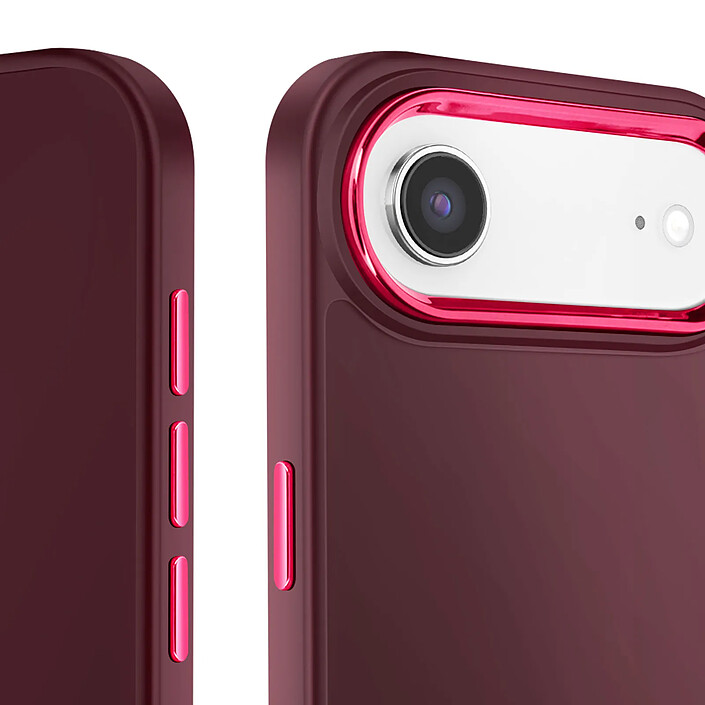 Avis Avizar Coque pour iPhone Air Finition Mat avec Contour Caméra Métallisé Bordeaux