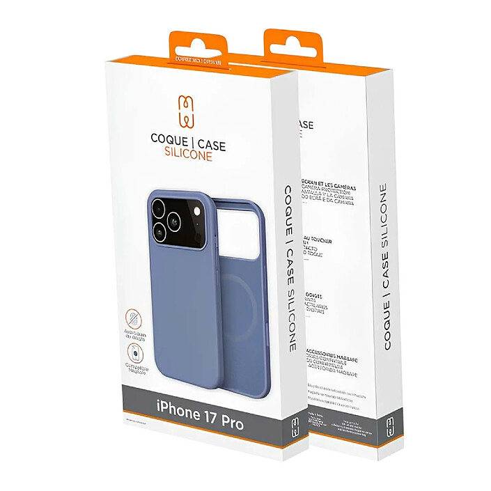 MW Coque Silicone pour iPhone 17 Pro Compatible MagSafe Bleu pas cher