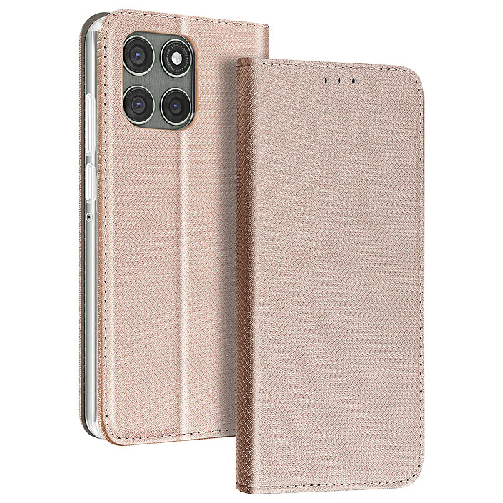 Avizar Étui pour Motorola Edge 60 Pro Texturé Strié avec Porte-cartes Dorée