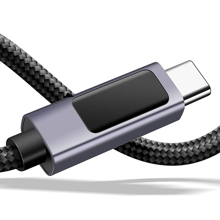 Swissten Câble 3A Charge et Synchro USB vers USB-C 60W 1m avec Écran Led Noir pas cher