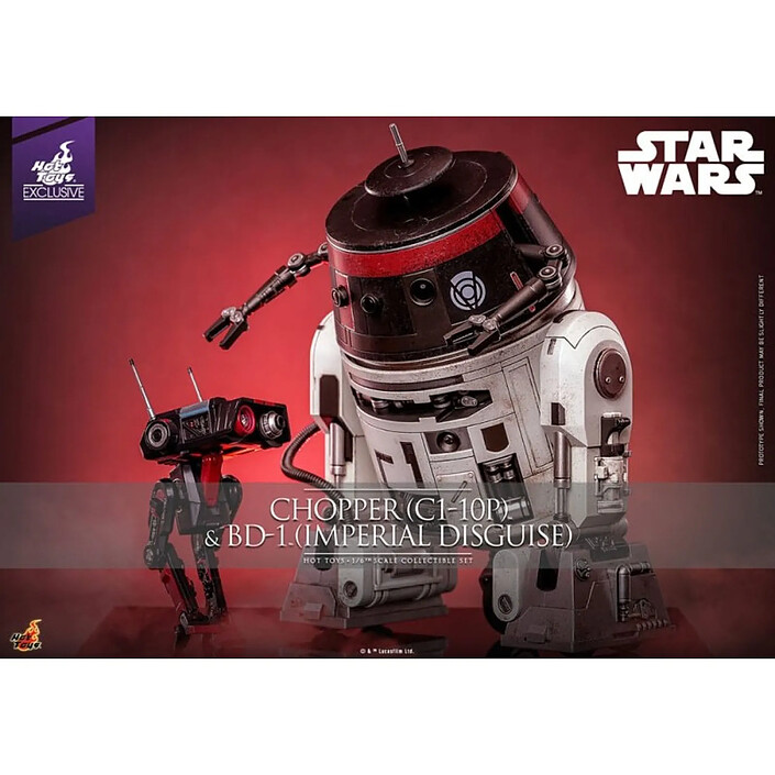 Star Wars - Set Figurines 1/6 Chopper (C1-10P&trade) & BD-1&trade (Imperial Disguise) 18 cm & 8 cm pas cher