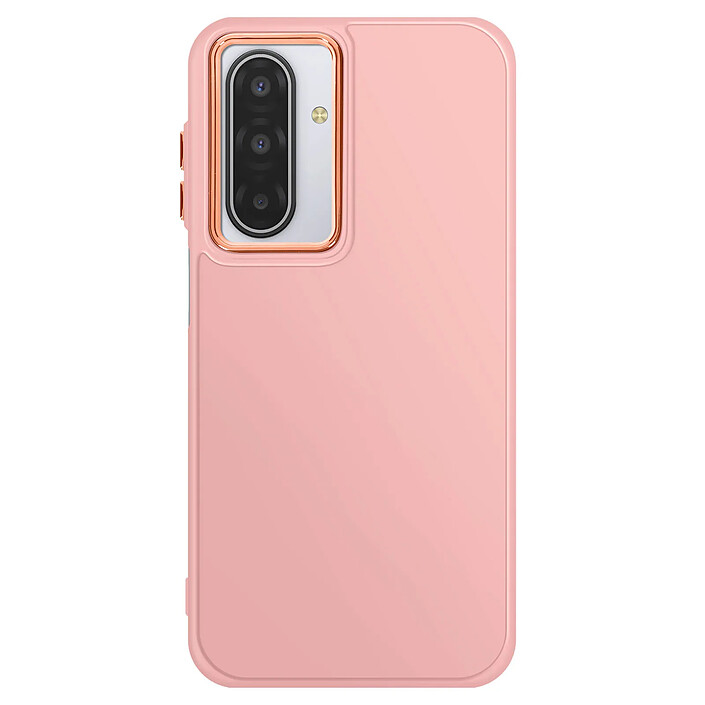 Avizar Coque pour Galaxy A17 Finition Mat avec Contour Caméra Métallisé Rose