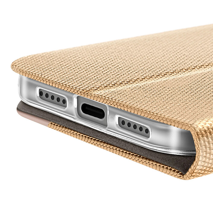 Avizar Étui pour iPhone 17 Pro Série Sensitive avec Fonction Support en Tissu Dorée pas cher