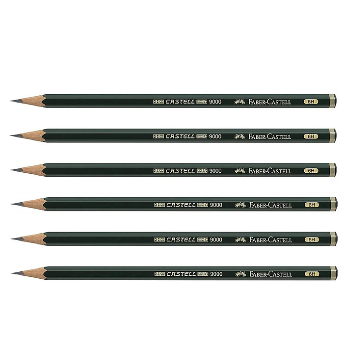 FABER-CASTELL Crayon papier 9000 hexagonal mine 2mm 6H x 6