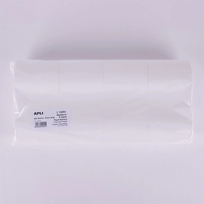 Acheter APLI Lot de 8 Bobines Papier thermique Sans Bisphénol 80 x 80 x 12 mm