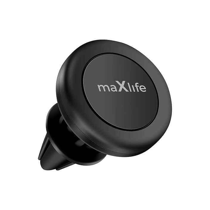 Maxlife Support Voiture Magnétique pour Smartphones à Fixer sur Grille d'Aération Noir