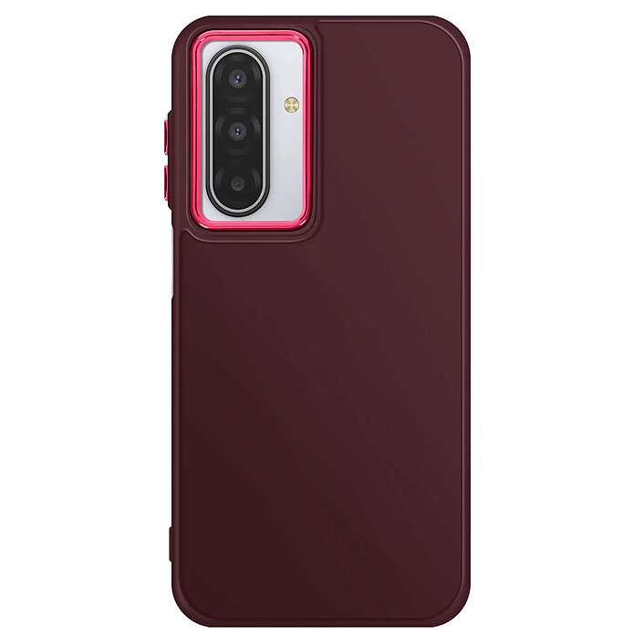 Avizar Coque pour Galaxy A17 Finition Mat avec Contour Caméra Métallisé Bordeaux
