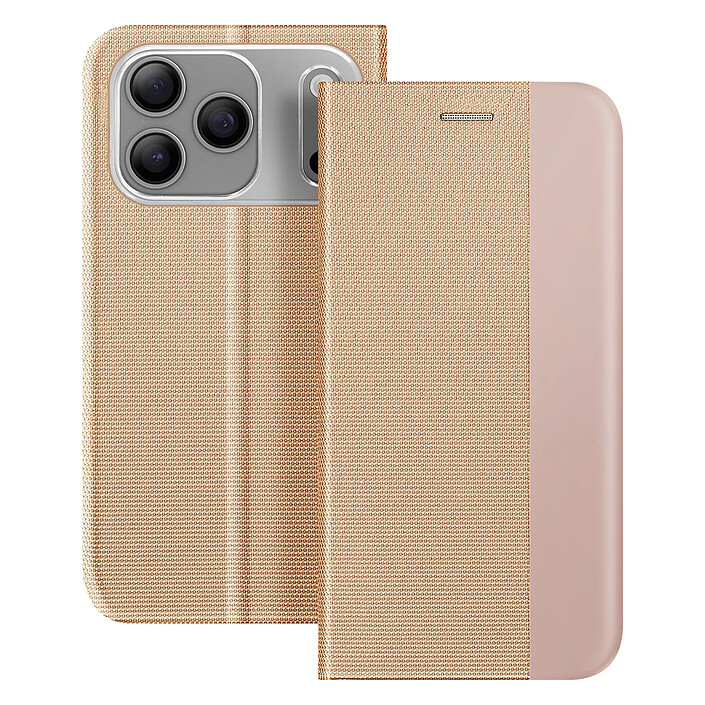 Avizar Étui pour iPhone 17 Pro Série Sensitive avec Fonction Support en Tissu Dorée