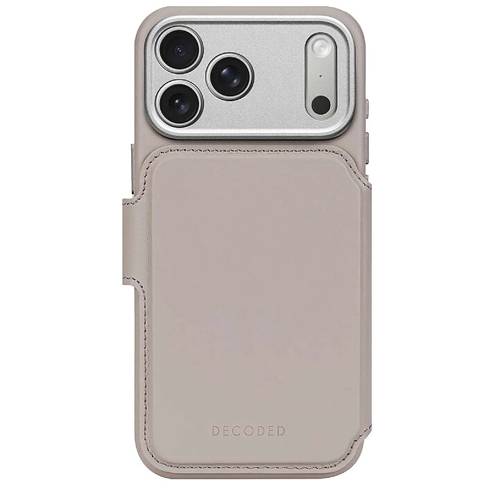 Decoded Étui Folio pour iPhone 17 Pro Max MagSafe en Cuir avec Coque Détachable Beige