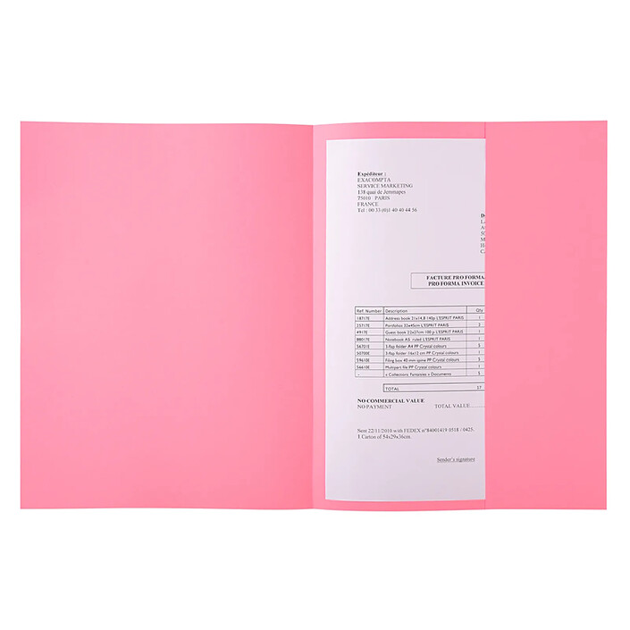 Avis EXACOMPTA Paquet 100 chemises Jura 160 1 rabat Rose