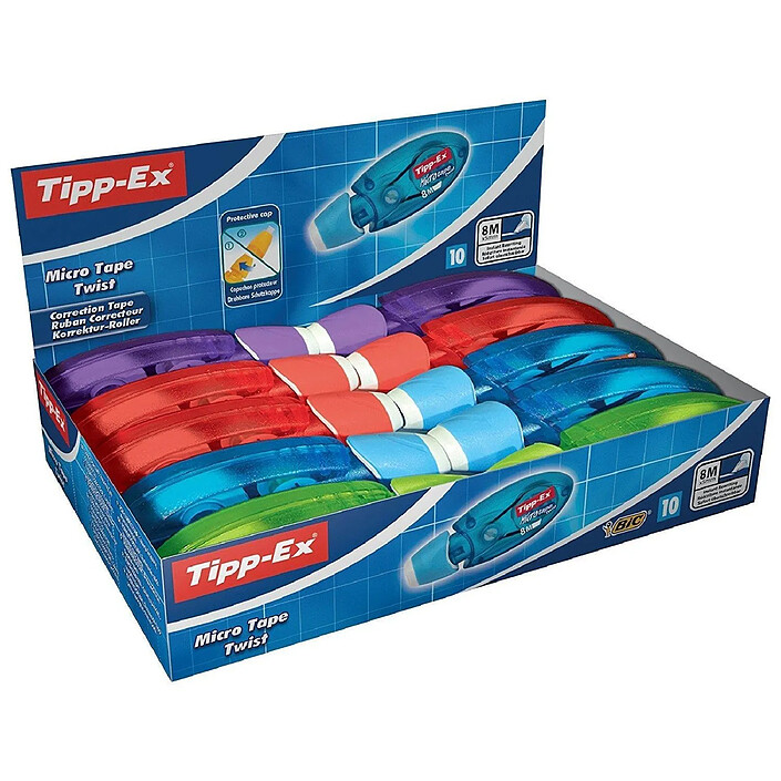 TIPP-EX Boîte de 10 Ruban 5 mm x 8 m - Correction instantanée, propre et précise