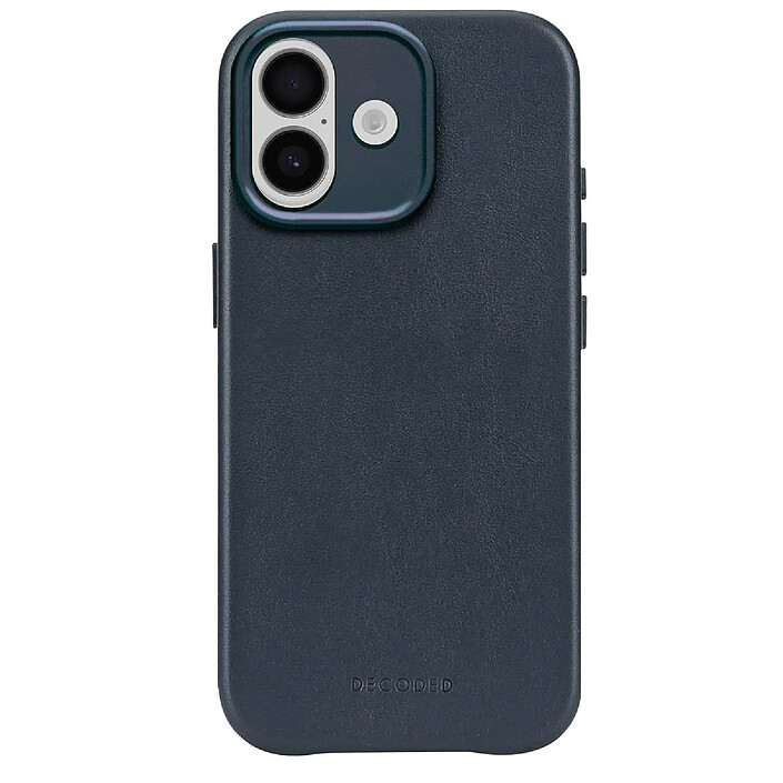 Decoded Coque pour iPhone 17 MagSafe en Cuir Antichocs Bleu marine