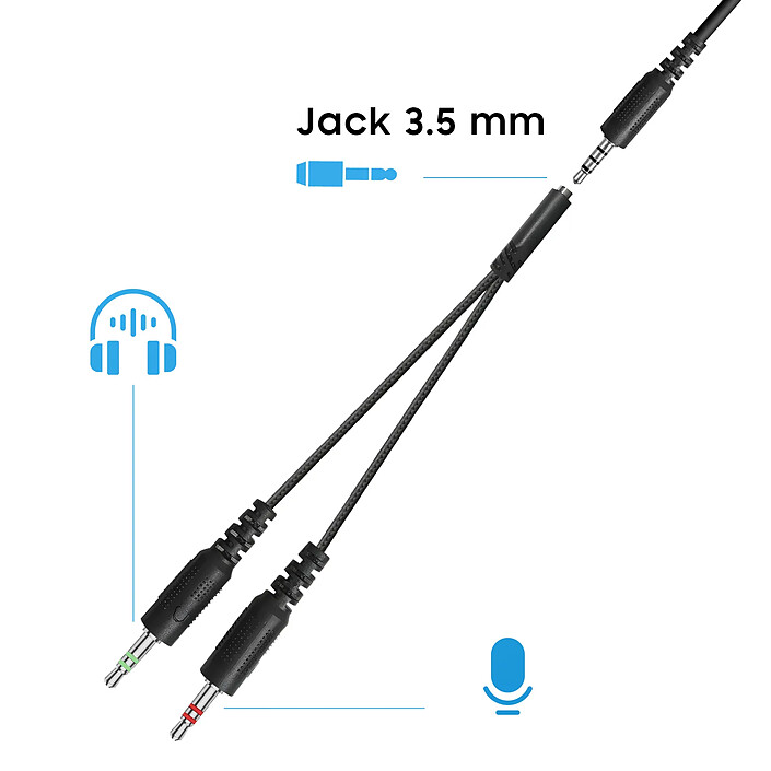 Acheter Hoko Casque Audio Filaire Jack 3.5mm avec Microphone Anti-bruit Orientable Noir