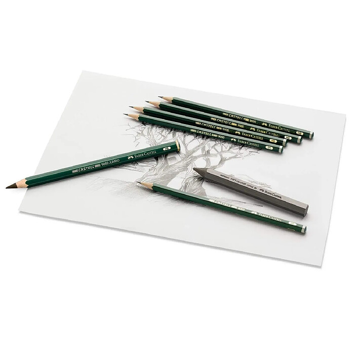 Avis FABER-CASTELL Crayon papier 9000 hexagonal mine 2mm 6H x 6