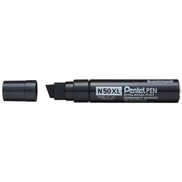 PENTEL Marqueur permanent N50XL Corps Aluminium Pointe biseautée 17 mm Noir