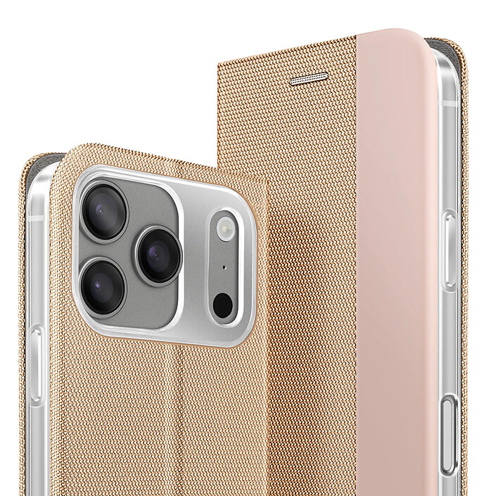 Avis Avizar Étui pour iPhone 17 Pro Série Sensitive avec Fonction Support en Tissu Dorée
