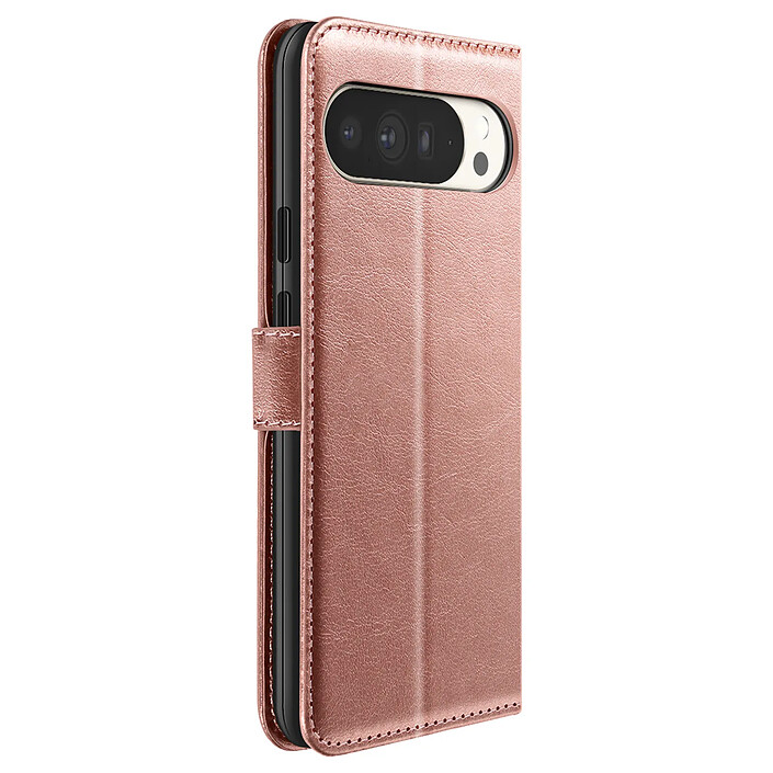 Mayaxess Étui Portefeuille pour Google Pixel 10 Pro XL avec Dragonne et Fonction Support Rose champagne