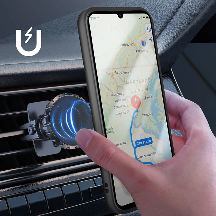 Avis Avizar Coque pour Galaxy A07 / A06 avec Support Anneau et Fixation Magnétique Noir